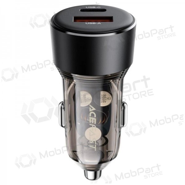 Caricatore per auto Acefast B12 60W USB-C/USB-A nero