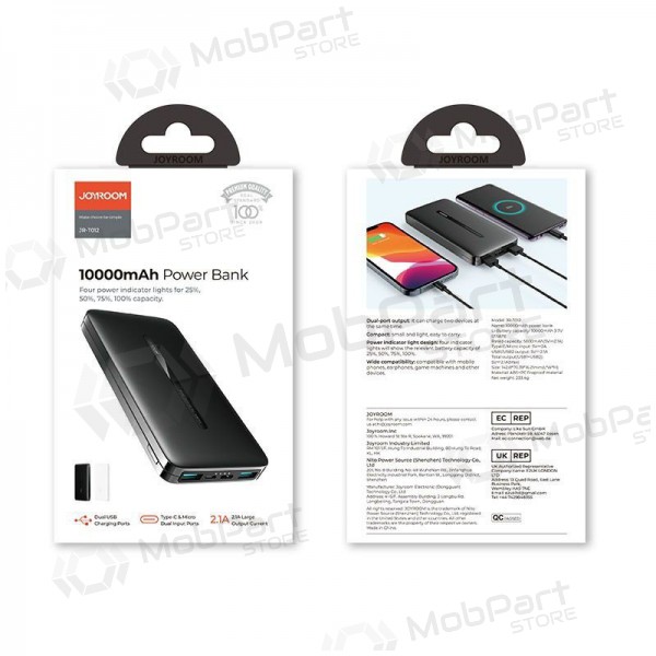 Batteria esterna Power Bank Joyroom JR-T012 10000mAh nero Batteria esterna Power Bank Joyroom JR-T012 10000mAh nero