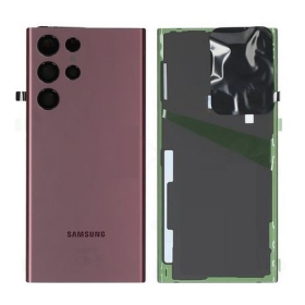 Samsung S908 Galaxy S22 Ultra coperchio batteria posteriore (Burgundy) (usato grade A, originale)
