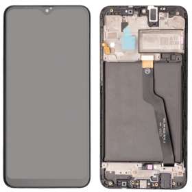 Ekranas Samsung A105 A10 Dual SIM su lietimui jautriu stikliuku e rėmeliu Black originale