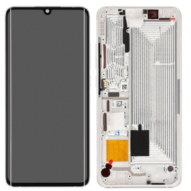 Xiaomi Mi Note 10 / Mi Note 10 Pro / Mi Note 10 Lite schermo / display (bianca) (con una cornice) (service pack) (originale)