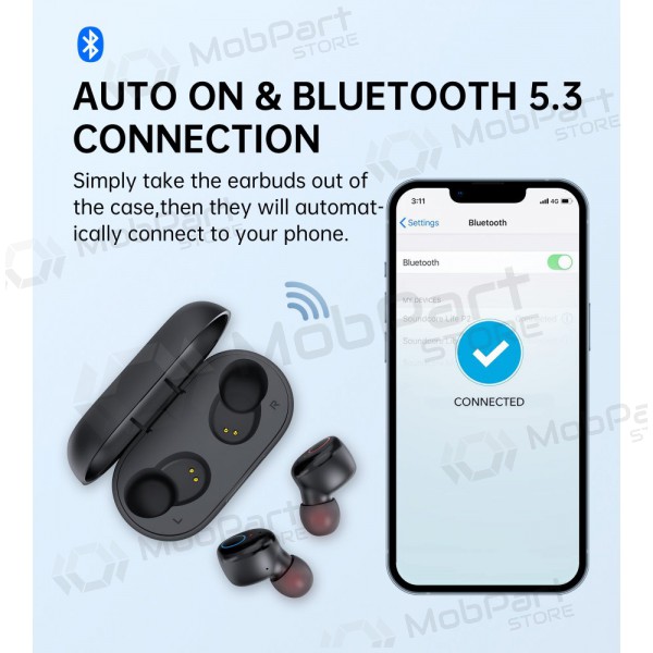 senza filis ausinės Choetech BH-T16 Hi-Fi Bean TWS