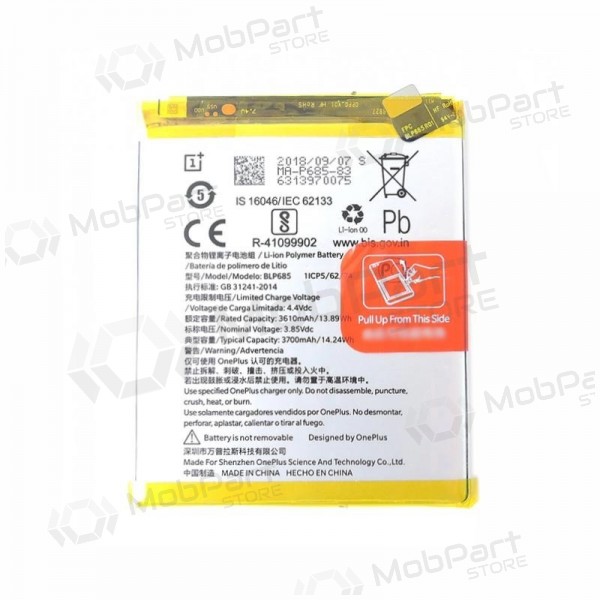 OnePlus 6T (BLP685) batteria / accumulatore (3700mAh) OnePlus 6T (BLP685) batteria / accumulatore (3700mAh)