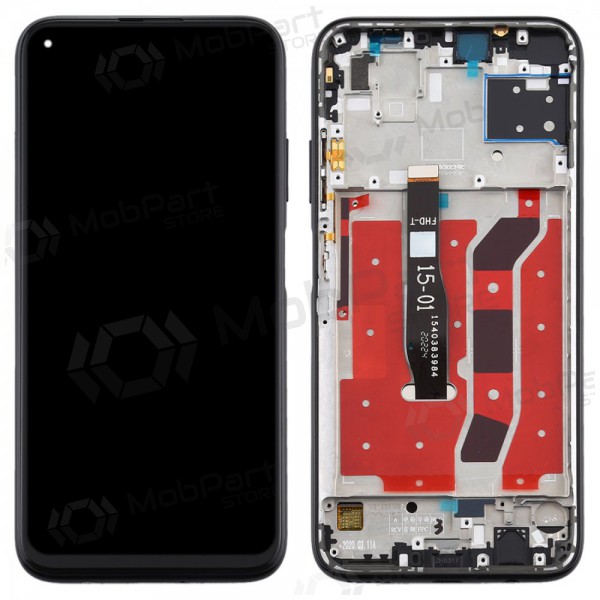Huawei P40 Lite schermo / display (nero) (con una cornice) (usato grade A, originale)