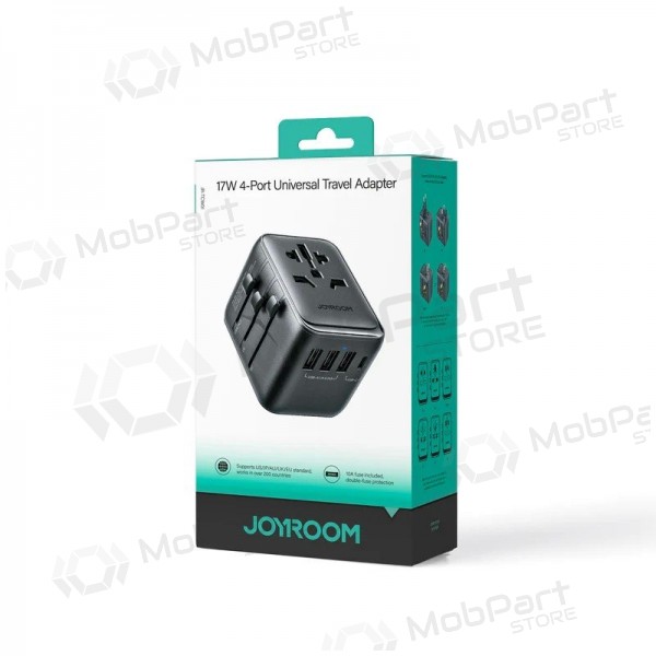 universale kelioninis caricatore Joyroom JR-TCW01 3xUSB-A/USB-C nero