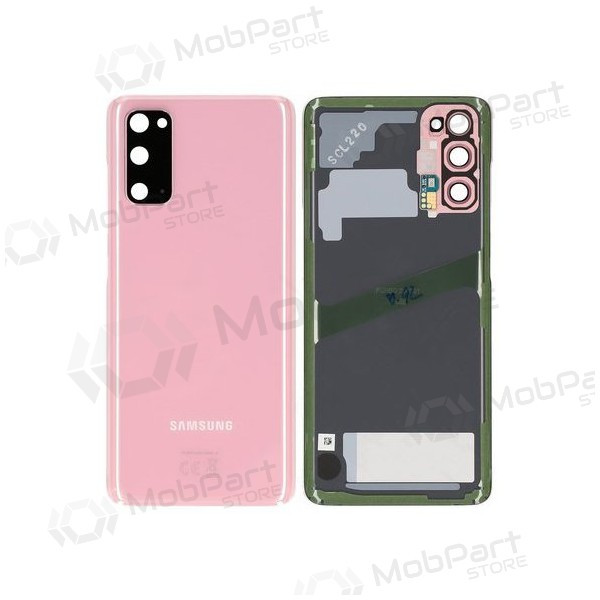 Samsung G981F / G980 Galaxy S20 coperchio batteria posteriore rosa (Cloud Pink) (usato grade B, originale) Samsung G981F / G980 Galaxy S20 coperchio batteria posteriore rosa (Cloud Pink) (usato grade B, originale)