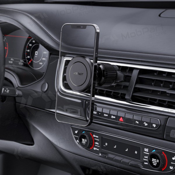 Porta cellulare da auto Acefast D6 tvirtinamas į ventiliacijos groteles magnetinis nero