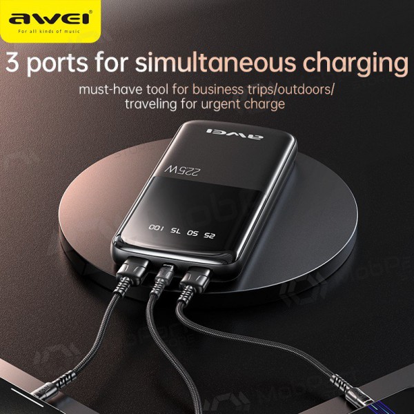 Batteria esterna Power Bank Awei P10K 22.5W 10000mAh nero