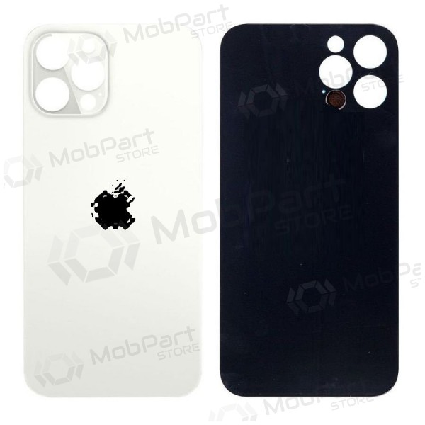 Apple iPhone 12 Pro Max coperchio batteria posteriore (d'argento) (bigger hole for camera) Apple iPhone 12 Pro Max coperchio batteria posteriore (d'argento) (bigger hole for camera)