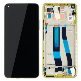 Xiaomi Mi 11 Lite 4G / Mi 11 Lite 5G schermo / display (giallo) (con una cornice) (originale)