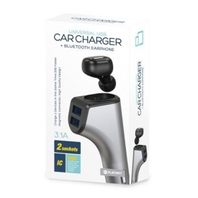 Caricatore per auto Platinet + Bluetooth ausinė