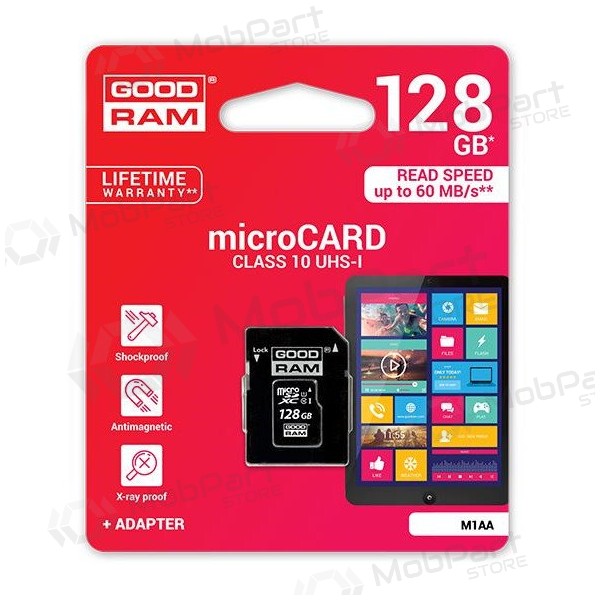 Scheda di memoria GOODRAM MicroSD 128Gb (class 10) + SD adapter