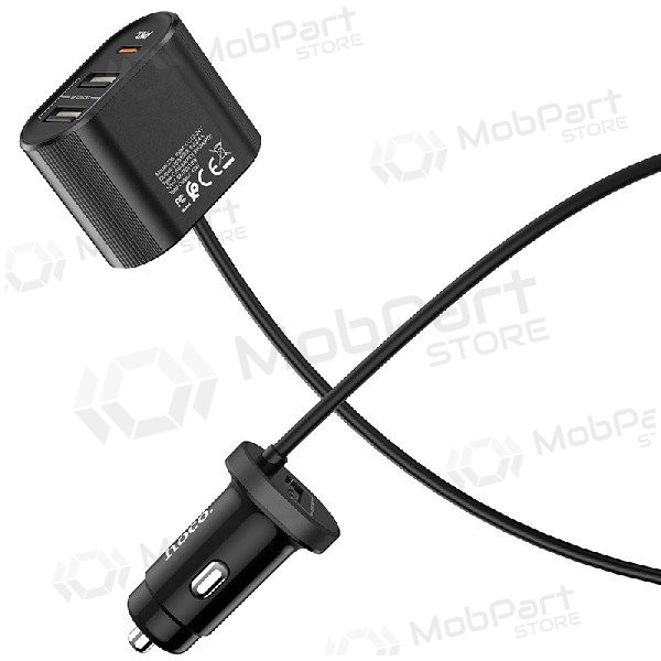 Caricatore per auto HOCO Z35 Quick Charge 18W (2xUSB 1xType-C 3A) (nero)
