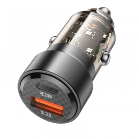 Caricatore automobilinis Borofone BZ20 PD20W+QC3.0 38W nero