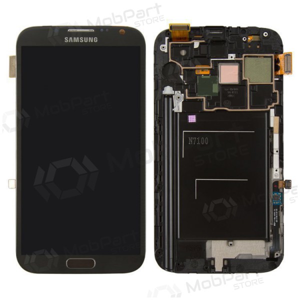 Samsung N7100 Galaxy Note 2 schermo / display (nero) (con una cornice) (service pack) (originale) Samsung N7100 Galaxy Note 2 schermo / display (nero) (con una cornice) (service pack) (originale)