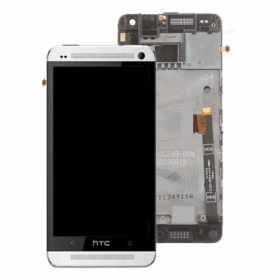 HTC One Mini schermo / display (bianca) (con una cornice) (usato grade C, originale)