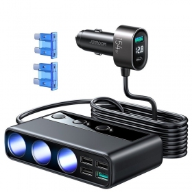 Caricatore automobilinis Joyroom 9in1 154W 3x12V, PD USB Type-C, QC3.0 USB-A, 4xUSB-A JR-CL06