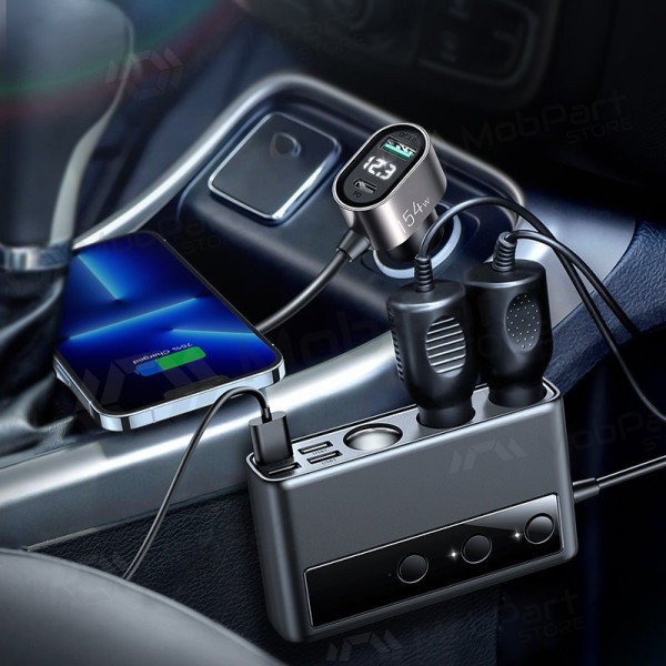 Caricatore automobilinis Joyroom 9in1 154W 3x12V, PD USB Type-C, QC3.0 USB-A, 4xUSB-A JR-CL06