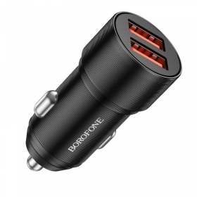 Caricatore automobilinis Borofone BZ19B 2xUSB-A QC3.0 36W nero