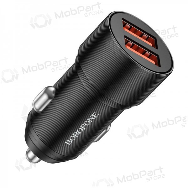 Caricatore automobilinis Borofone BZ19B 2xUSB-A QC3.0 36W nero