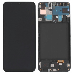 Samsung Galaxy A30 schermo / display (nero) (con una cornice) (originale)