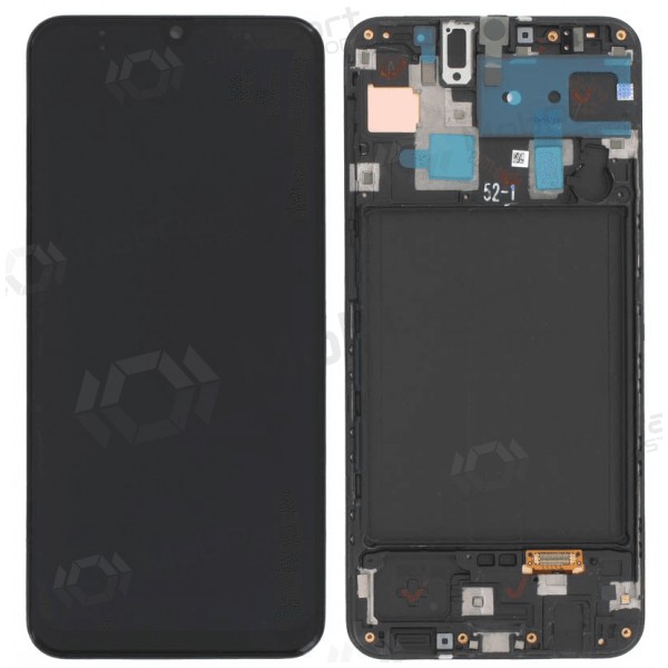 Samsung Galaxy A30 schermo / display (nero) (con una cornice) (originale)