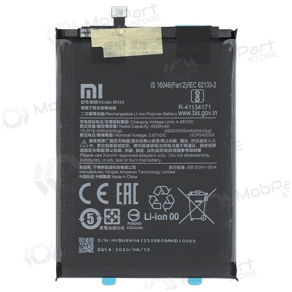 Xiaomi Redmi 9T / Redmi Note 9 batteria, akumuliatorius (BN54) (originale) Xiaomi Redmi 9T / Redmi Note 9 batteria, akumuliatorius (BN54) (originale)