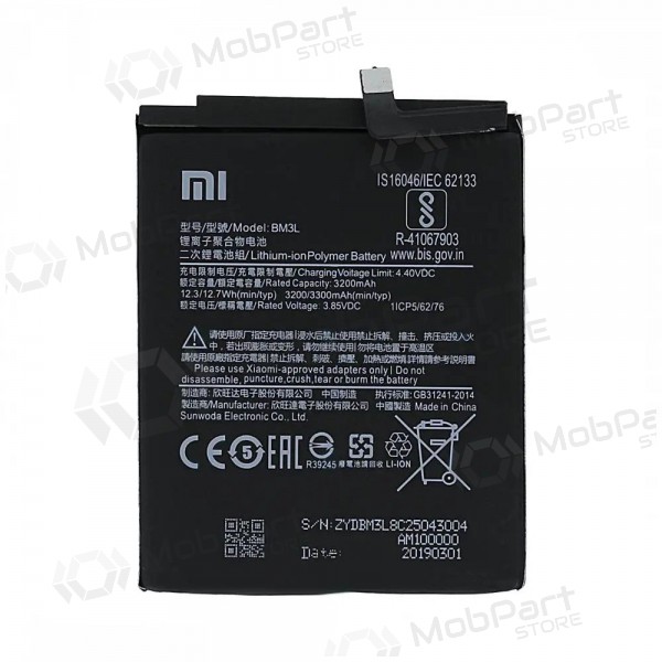 Xiaomi Mi 9 batteria, akumuliatorius (BM3L) (originale) Xiaomi Mi 9 batteria, akumuliatorius (BM3L) (originale)