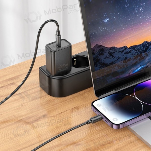 Caricatore Hoco N60 20W GaN USB-C + USB-C to Lightning cable 1.0m bianca