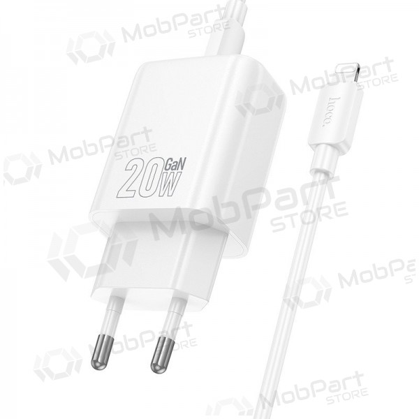Caricatore Hoco N60 20W GaN USB-C + USB-C to Lightning cable 1.0m bianca