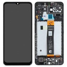 Ekranas Samsung A047 A04S 2022 su lietimui jautriu stikliuku Black e rėmeliu originale