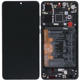 Huawei P30 (new version 2021) schermo / display (nero) (con una cornice e batteria) (service pack) (originale)