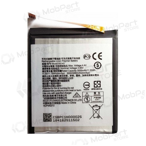 Nokia 6.1 Plus / 5.1 Plus / 7.1 batteria / accumulatore (TA-1095 HE342) (3060mAh) Nokia 6.1 Plus / 5.1 Plus / 7.1 batteria / accumulatore (TA-1095 HE342) (3060mAh)