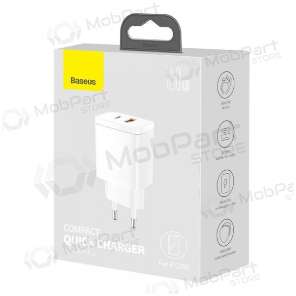 Caricatore Baseus USB + Type-C 20W CCXJ-B02 (bianca)