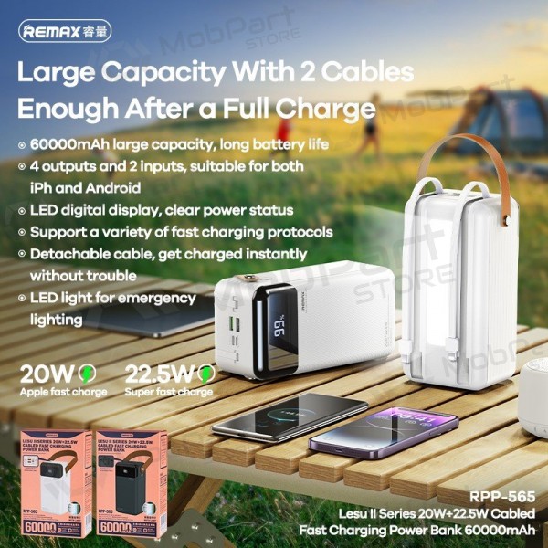 Batteria esterna Power Bank Remax RPP-565 22.5W 60000mAh grigio