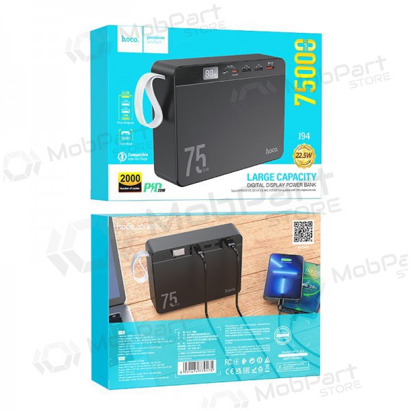 Batteria esterna Power Bank Hoco J94 Overlord 22.5W 75000mAh nero Batteria esterna Power Bank Hoco J94 Overlord 22.5W 75000mAh nero