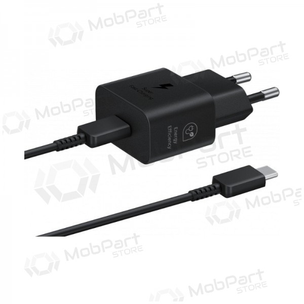 Caricatore originale Samsung EP-T2510XBEGEU 25W + USB-C cavo nel pacchetto nero