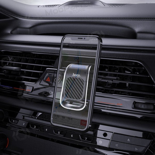 Automobilinis universale telefono laikiklis Hoco CA74 tvirtinamas į ventiliacijos groteles, magnetinis, nero-d'argento Automobilinis universale telefono laikiklis Hoco CA74 tvirtinamas į ventiliacijos groteles, magnetinis, nero-d'argento