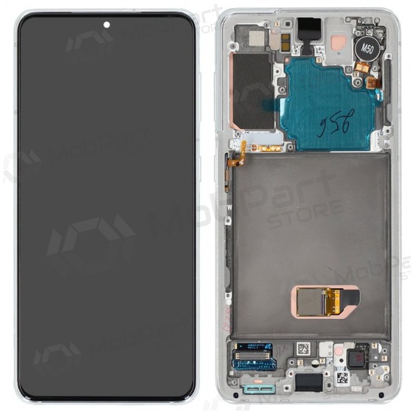 Samsung Galaxy S21 5G schermo / display (bianca) (con una cornice) (originale) Samsung Galaxy S21 5G schermo / display (bianca) (con una cornice) (originale)