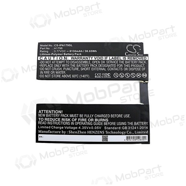 Apple iPad A1701 Pro 10.5 / iPad A1798 Pro 10.5 batteria / accumulatore (8134mAh) Apple iPad A1701 Pro 10.5 / iPad A1798 Pro 10.5 batteria / accumulatore (8134mAh)