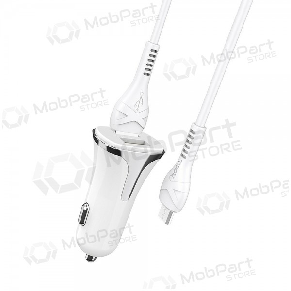 Caricatore automobilinis Hoco Z31 Quick Charge 3.0 (3.4A) x 2 USB + microUSB (bianca)