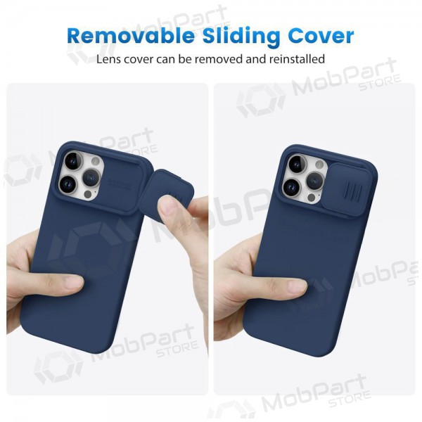 Apple iPhone 15 Pro custodia „Nillkin Silicone“ (blu scuro)