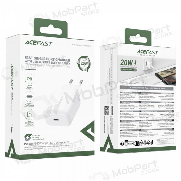 Caricatore Acefast A130 20W USB-C bianca