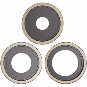 iPhone 14 Pro / 14 Pro Max vetro della fotocamera (3pz) (d'oro) (con una cornice)