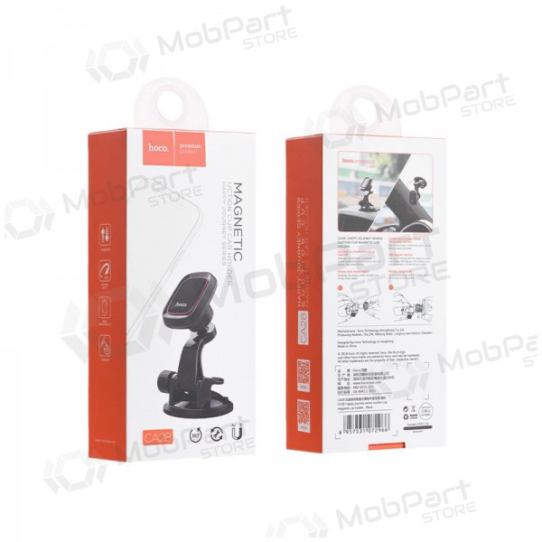 Automobilinis universale telefono laikiklis Hoco CA28, tvirtinamas ant prietaisų skydelio, magnetinis, nero