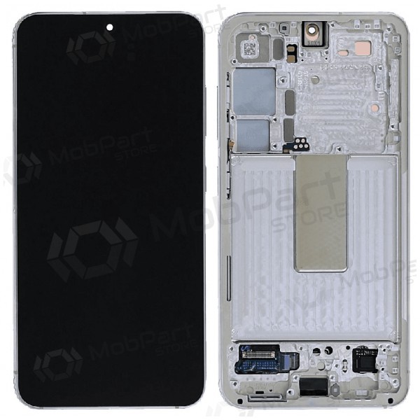 Samsung Galaxy S23 schermo / display (kreminė) (con una cornice) (originale)