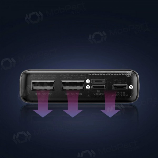 Batteria esterna Power Bank Baseus Adaman 22.5W 20000mAh + Type-C 0.3m nero PPAD070101