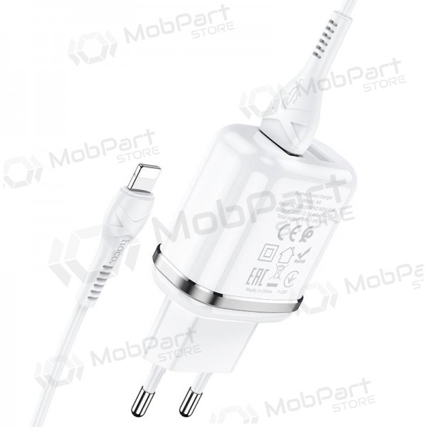 Caricatore Hoco N4 X 2 USB  jungtimis + Lightning (2.4A) (bianca)