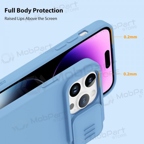 Apple iPhone 15 Pro custodia „Nillkin Silicone“ (azzurro)
