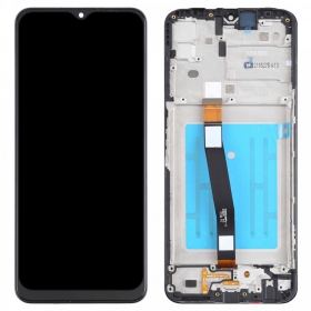 Samsung Galaxy A22 5G schermo / display (nero) (con una cornice) (originale)